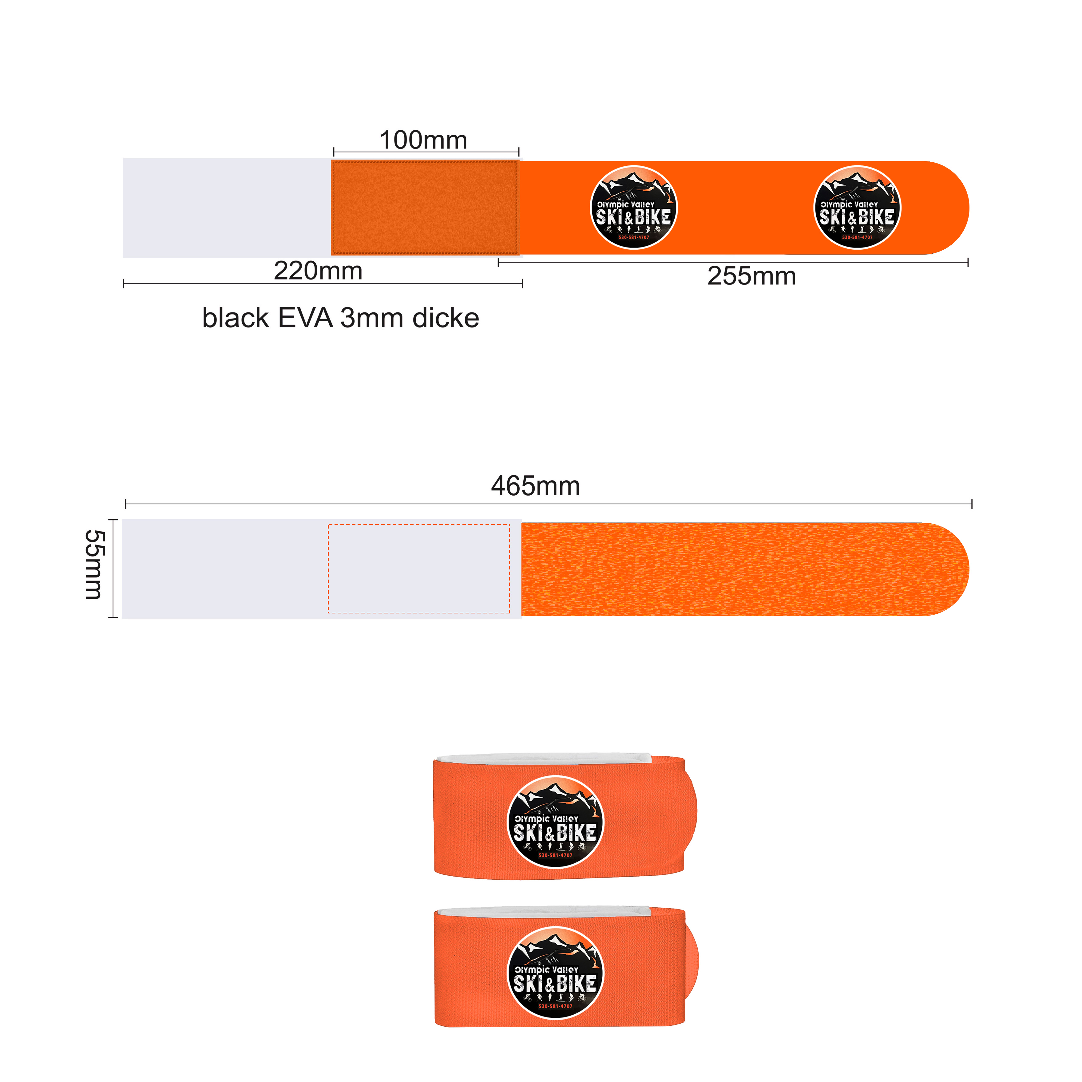 Skistropper med borrelås og trykk av logo - reklameartiklerlogo.com