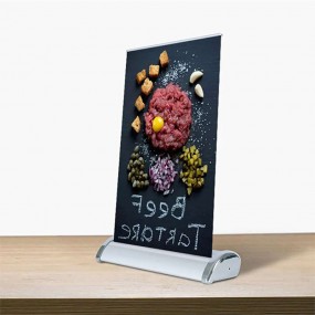 Mini roll-up i A4/A3 med logo – Tilpassede bord- og skr...