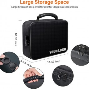 Brannsikker dokumentmappe med logo – Tilpasset organize...