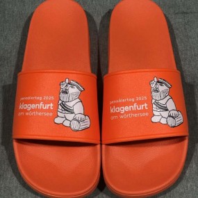 Egendefinerte slides med logo – Personlige badesandaler...