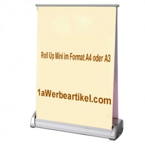 Mini roll-up i A4/A3 med logo – Tilpassede bord- og skr...